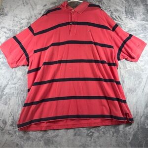Tommy Hilfiger Red and Black Striped Polo Shirt